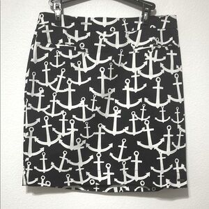 Hatley White and Black Mini Pencil Skirt Nautical Resort Size 6 EUC Looks New